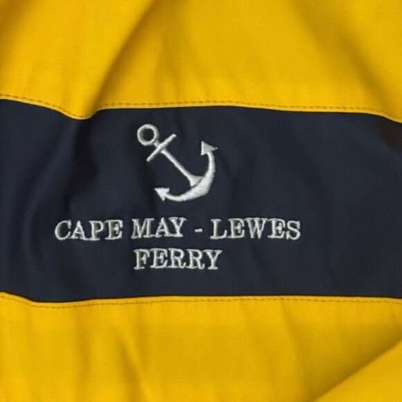 Inland Waters Outfitters Yellow Hooded Jacket XL Cape May Lewes Ferry Nautical - Picture 3 of 12